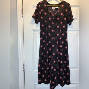 Vintage-Style Floral Polka Dot Jumpsuit – Size M Vintage Style Effortless‎